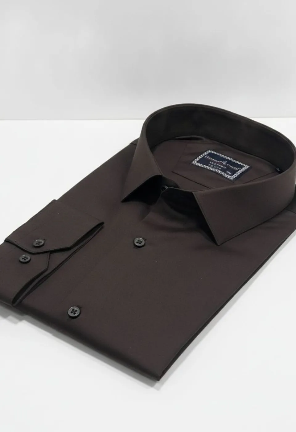 Büyük Beden Slim Fit Uzun Kol Düz Renk Saten Erkek Gömlek 4GMK313039025