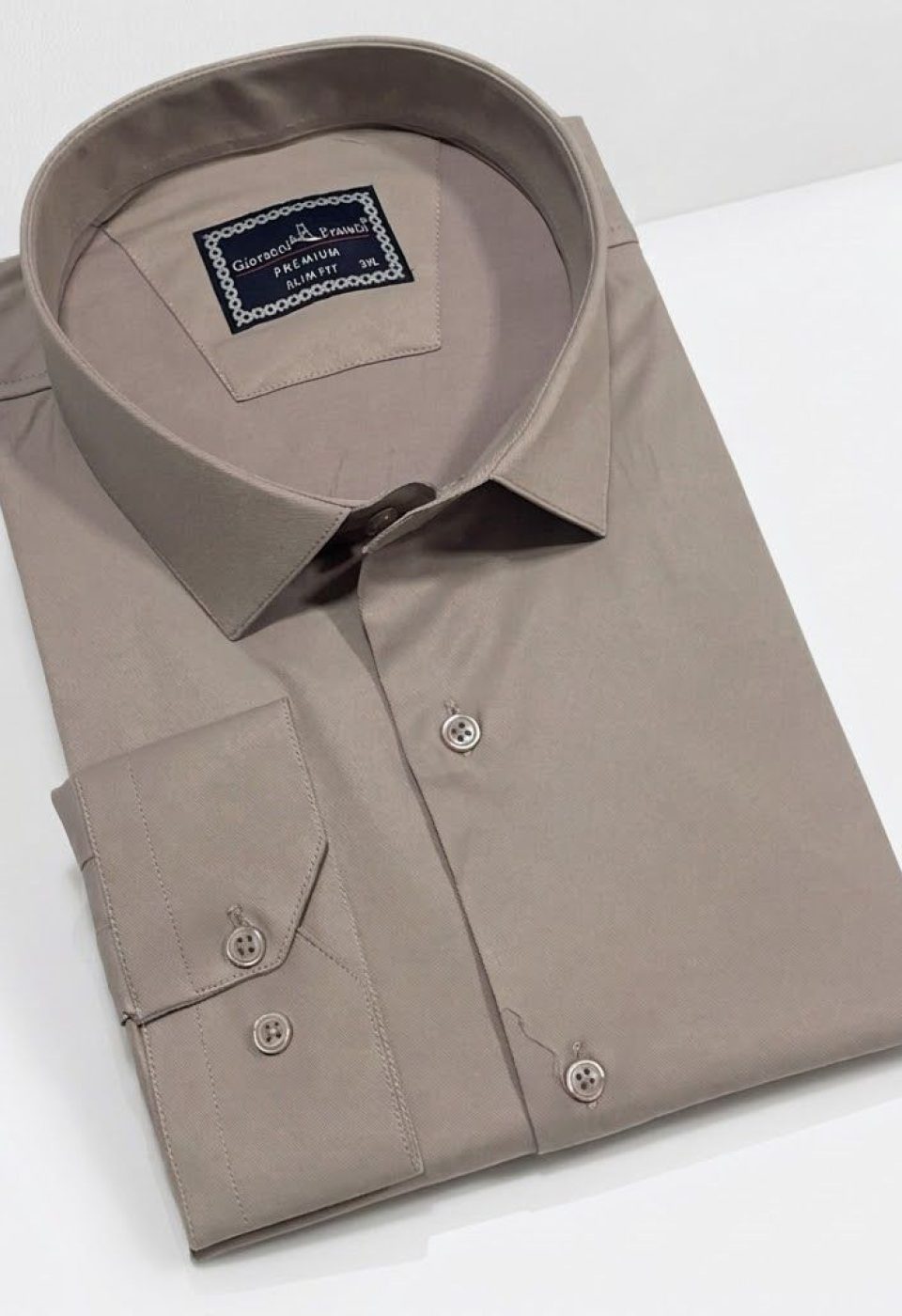 Büyük Beden Slim Fit Uzun Kol Düz Renk Saten Erkek Gömlek 4GMK313039026