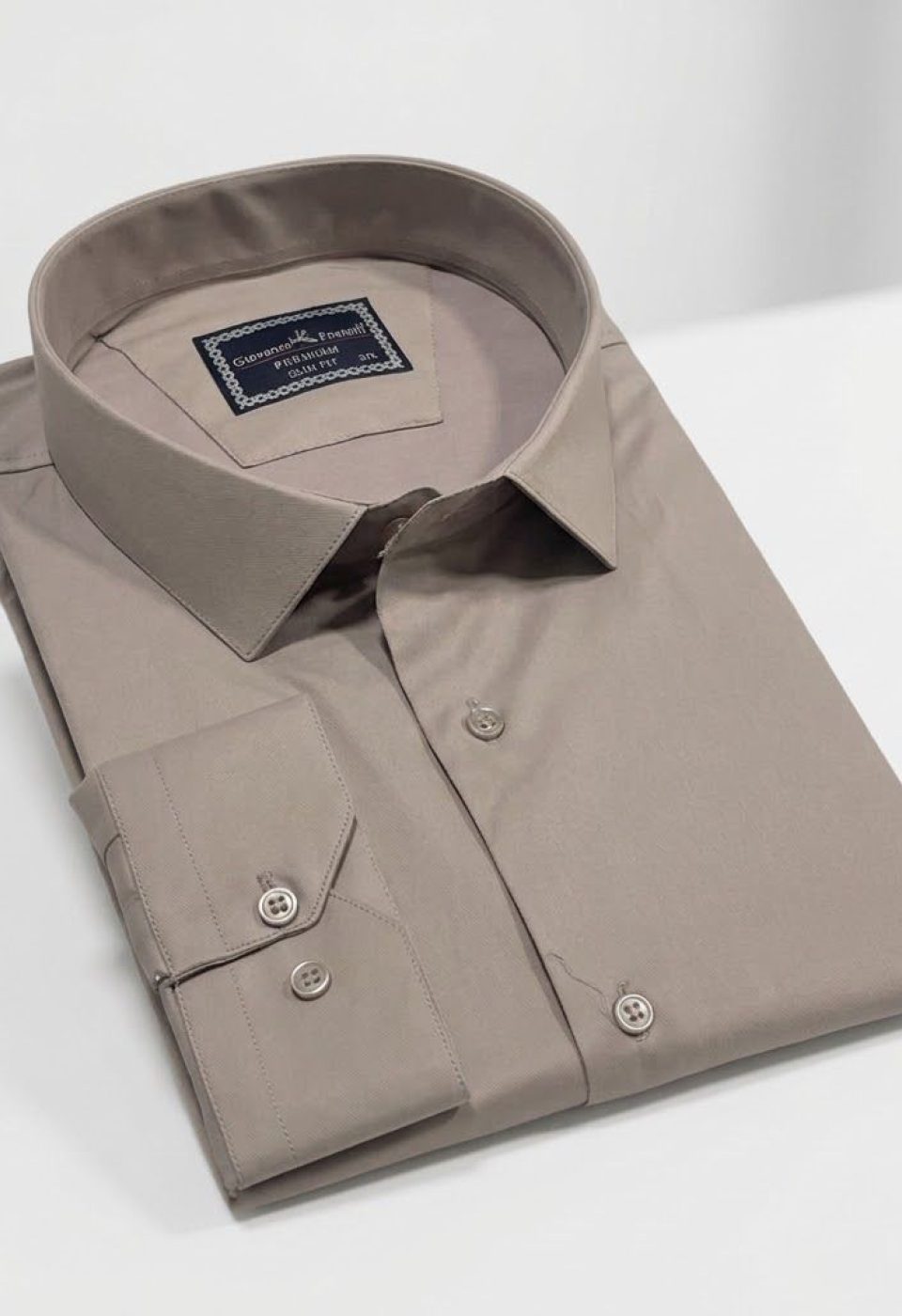 Büyük Beden Slim Fit Uzun Kol Düz Renk Saten Erkek Gömlek 4GMK313039026