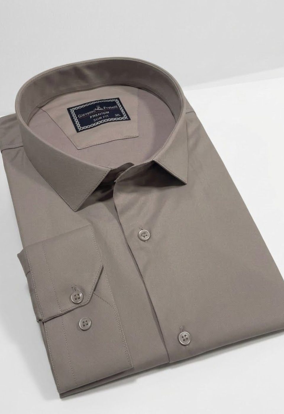 Büyük Beden Slim Fit Uzun Kol Düz Renk Saten Erkek Gömlek 4GMK313039026 - Giovanni Fratelli