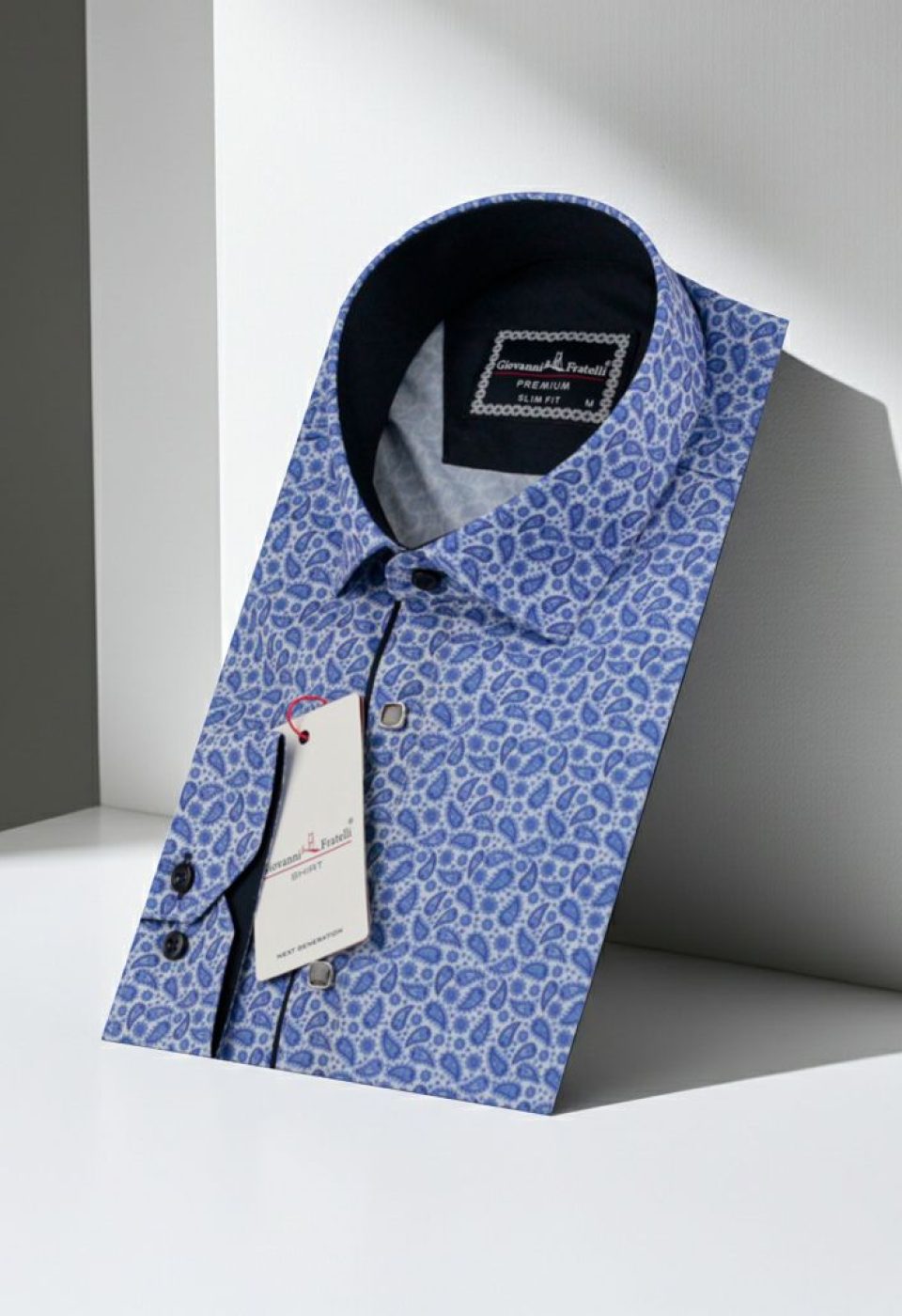 Slim Fit Uzun Kol Desenli Dijital Baskılı Erkek Gömlek 3GMK316115002