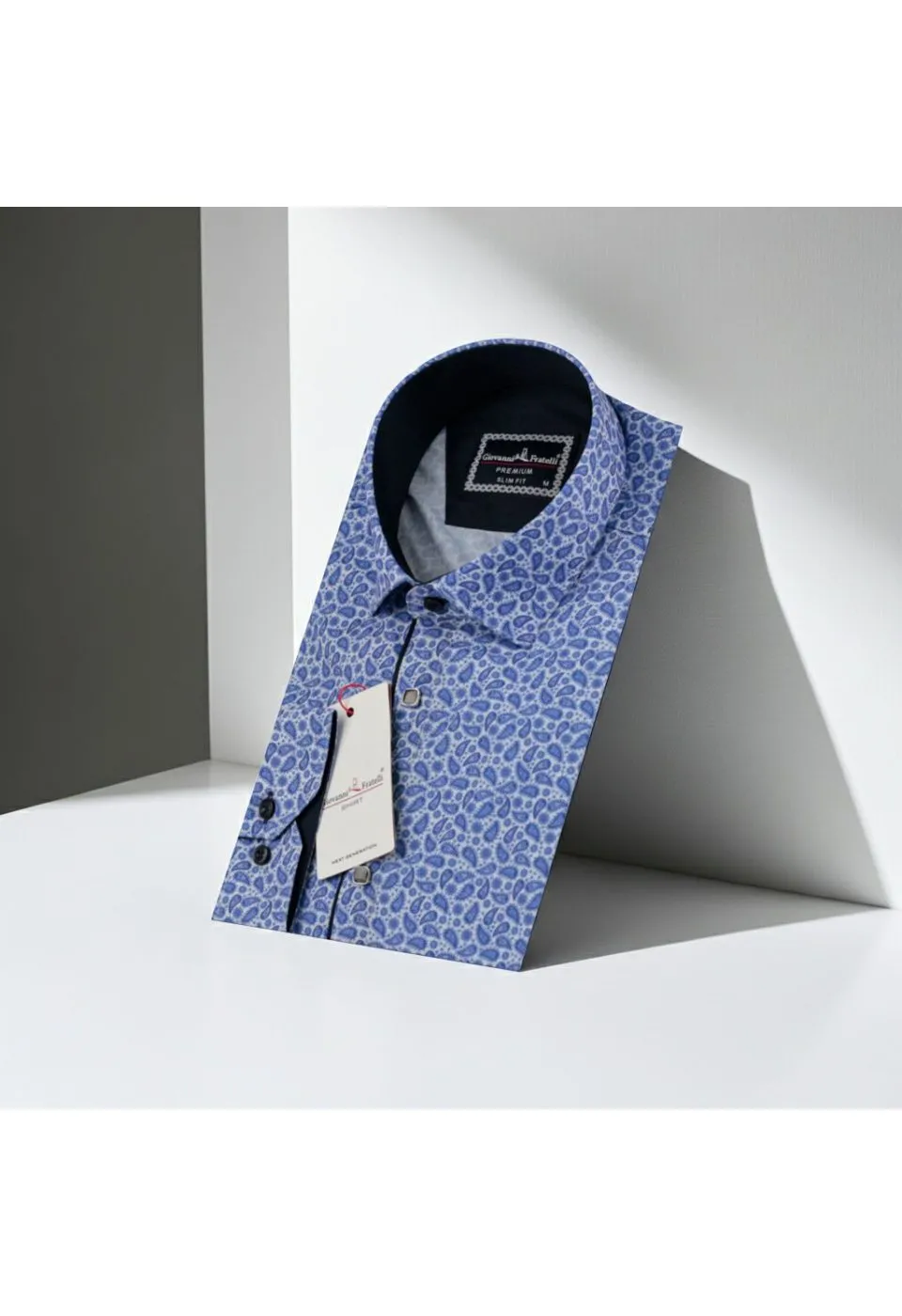 Slim Fit Uzun Kol Desenli Dijital Baskılı Erkek Gömlek 3GMK316115002 - Giovanni Fratelli