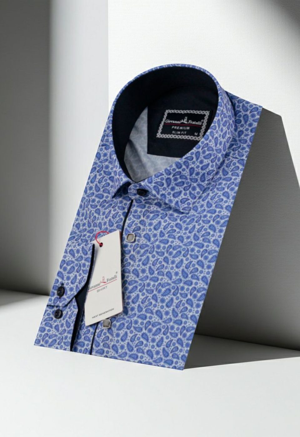 Slim Fit Uzun Kol Desenli Dijital Baskılı Erkek Gömlek 3GMK316115002 - Giovanni Fratelli