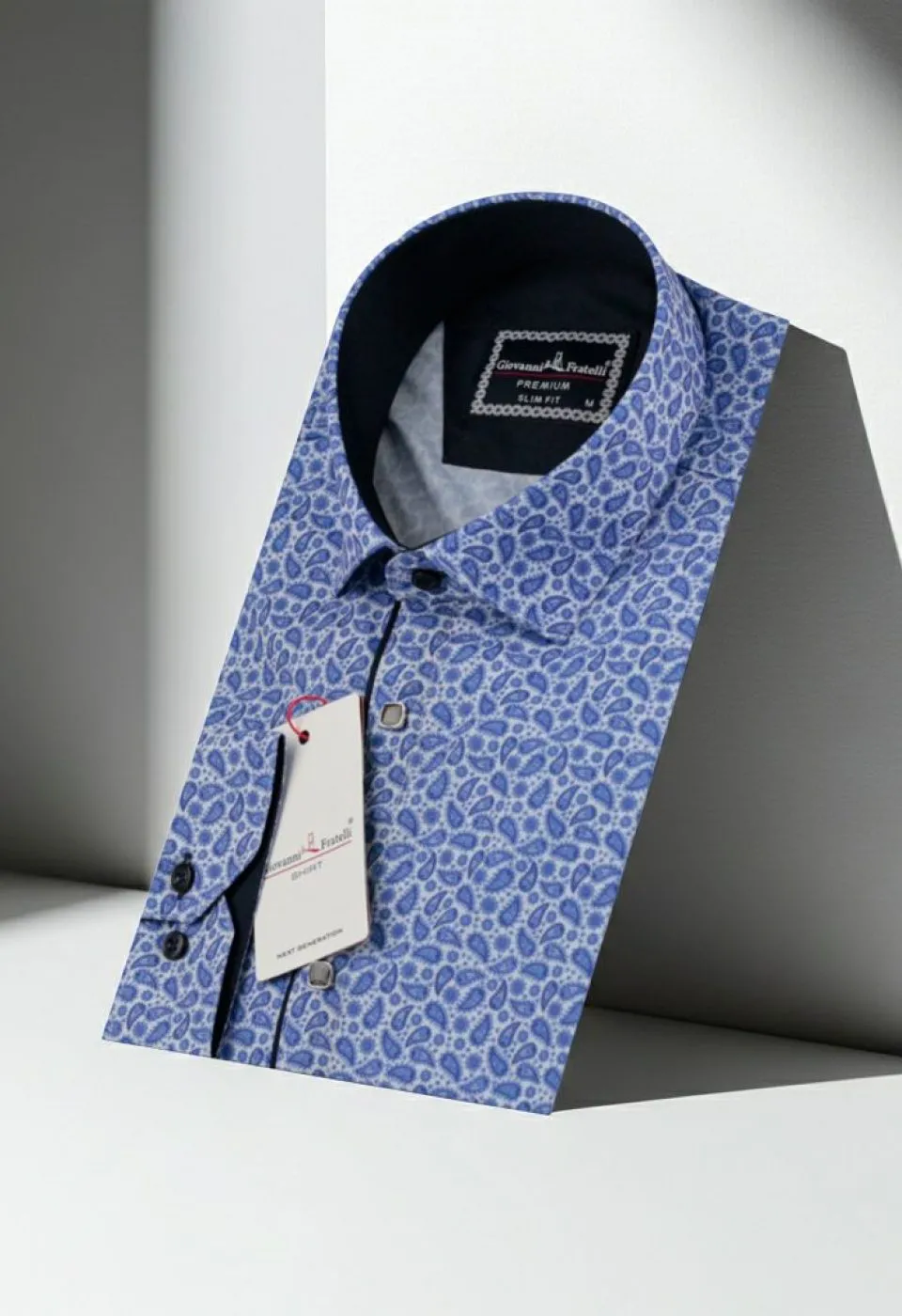 Slim Fit Uzun Kol Desenli Dijital Baskılı Erkek Gömlek 3GMK316115002 - Giovanni Fratelli