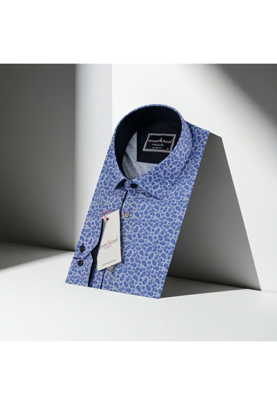 Slim Fit Uzun Kol Desenli Dijital Baskılı Erkek Gömlek 3GMK316115002 - Giovanni Fratelli