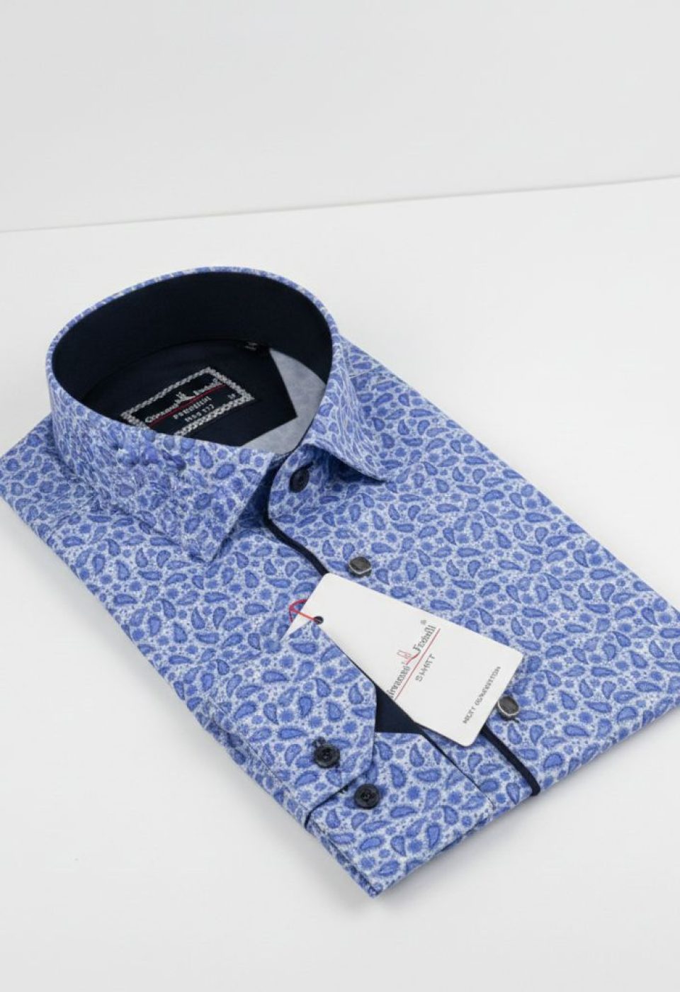 Slim Fit Uzun Kol Desenli Dijital Baskılı Erkek Gömlek 3GMK316115002
