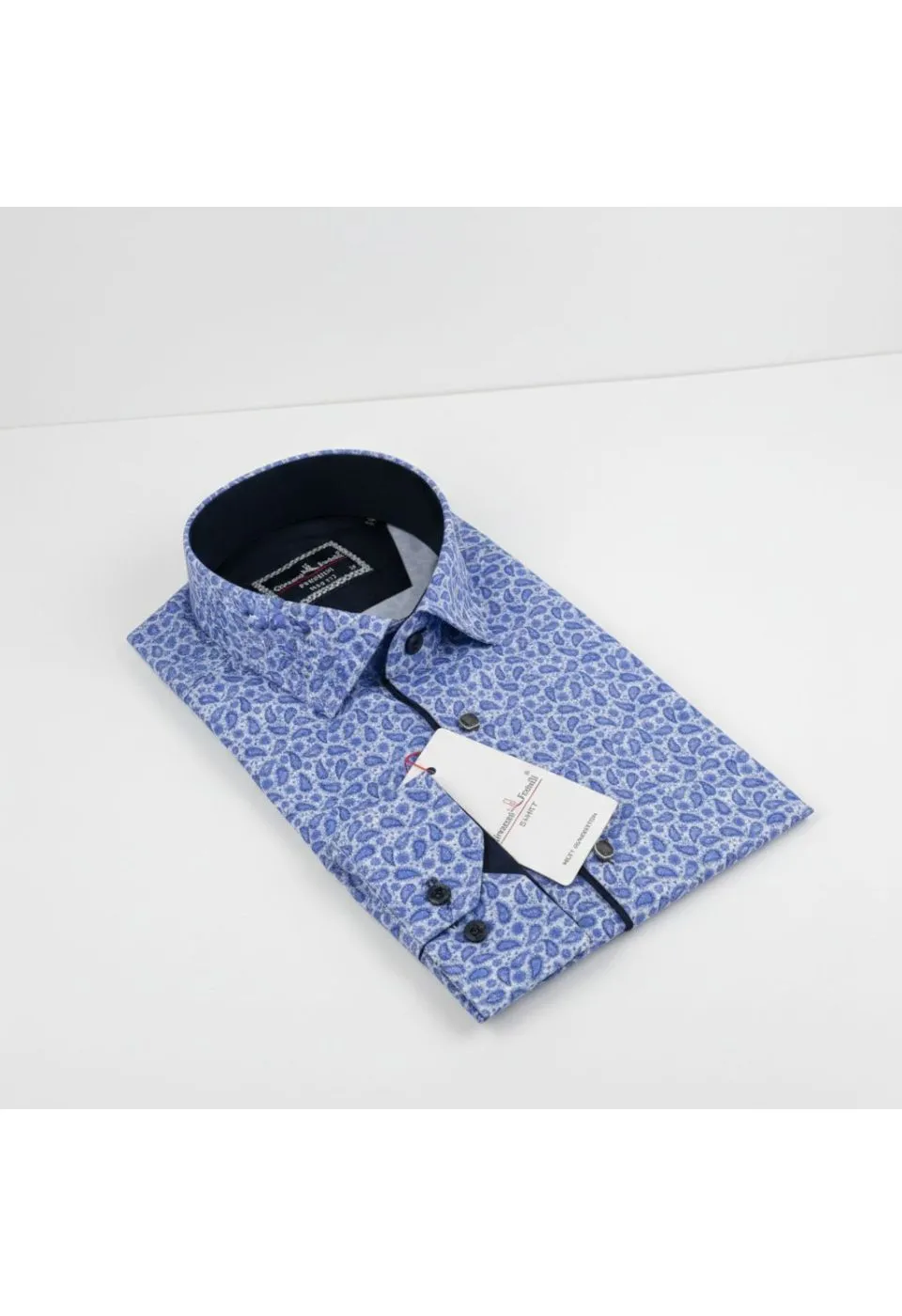 Slim Fit Uzun Kol Desenli Dijital Baskılı Erkek Gömlek 3GMK316115002 - Giovanni Fratelli