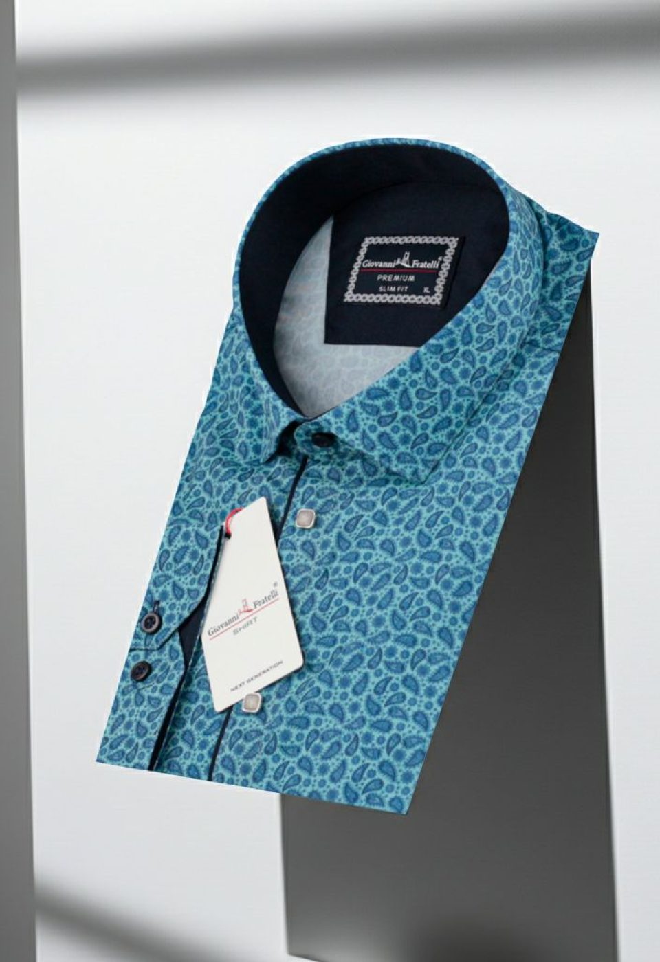 Slim Fit Uzun Kol Desenli Dijital Baskılı Erkek Gömlek 3GMK316115003