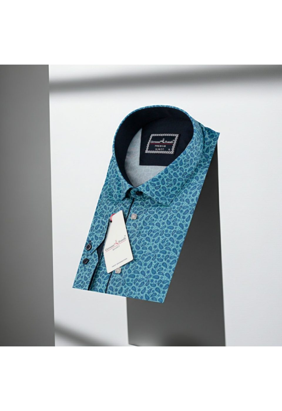 Slim Fit Uzun Kol Desenli Dijital Baskılı Erkek Gömlek 3GMK316115003 - Giovanni Fratelli