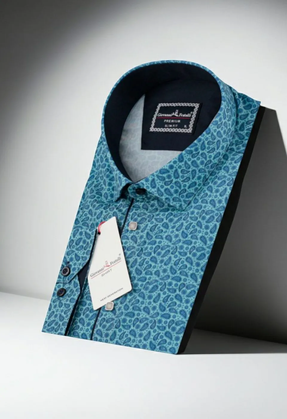 Slim Fit Uzun Kol Desenli Dijital Baskılı Erkek Gömlek 3GMK316115003