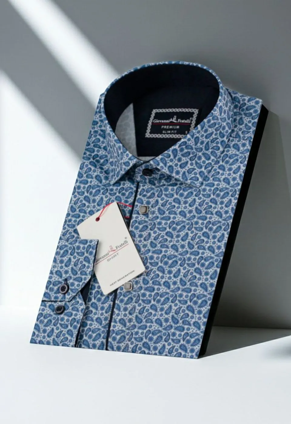 Slim Fit Uzun Kol Desenli Dijital Baskılı Erkek Gömlek 3GMK316115009 - Giovanni Fratelli