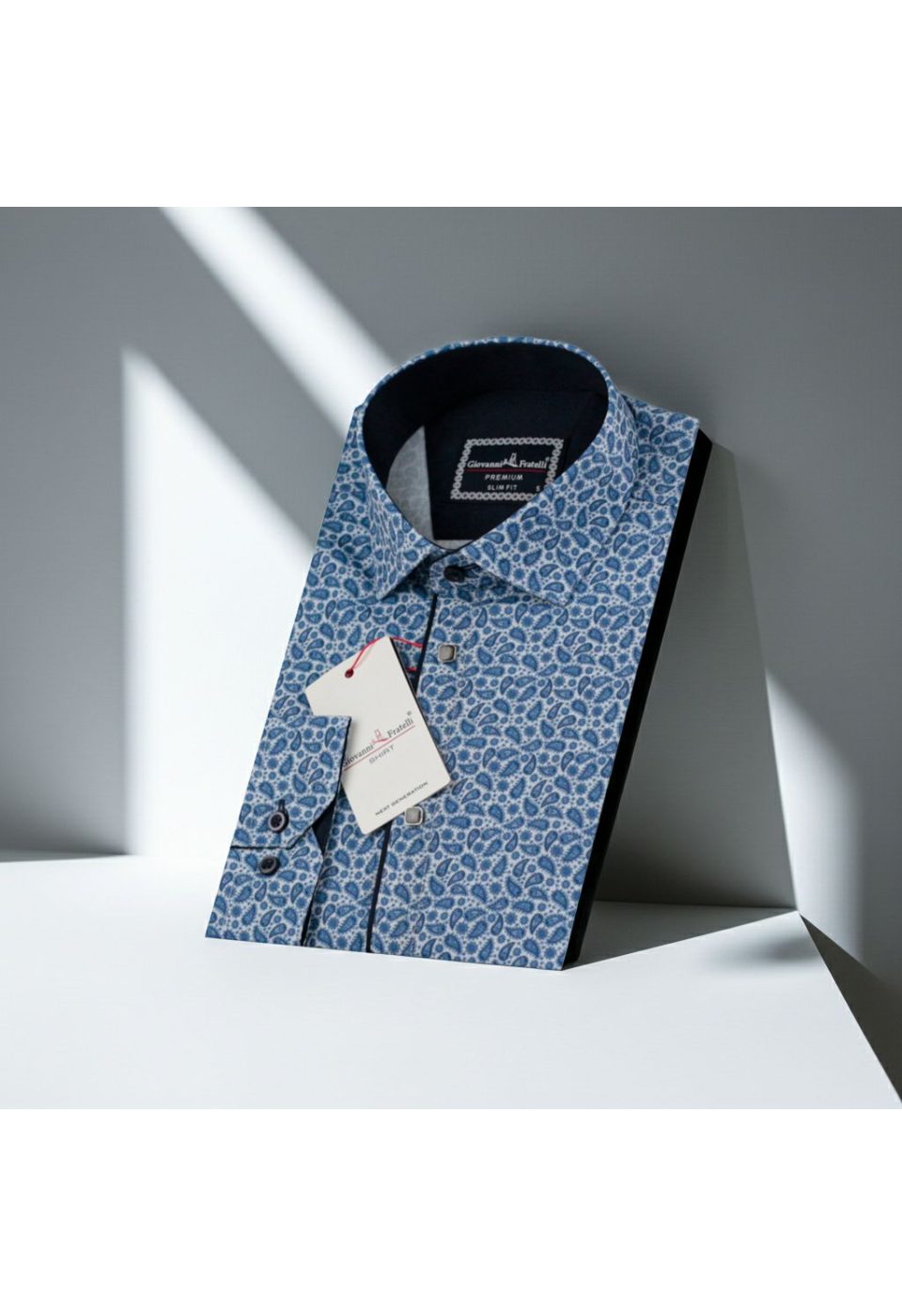 Slim Fit Uzun Kol Desenli Dijital Baskılı Erkek Gömlek 3GMK316115009 - Giovanni Fratelli