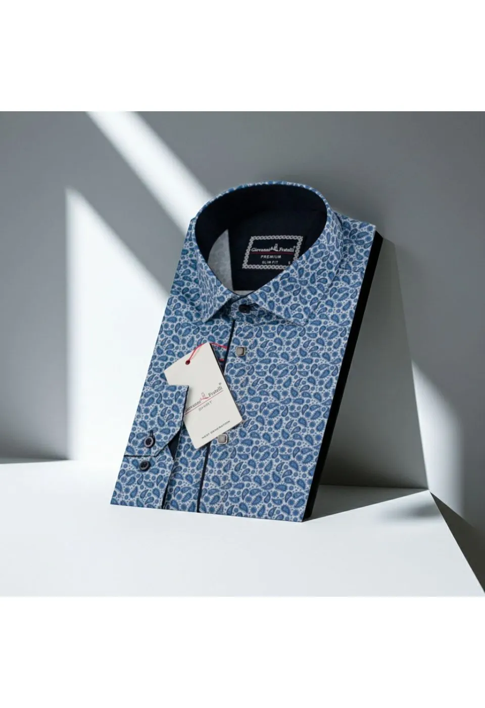 Slim Fit Uzun Kol Desenli Dijital Baskılı Erkek Gömlek 3GMK316115009 - Giovanni Fratelli