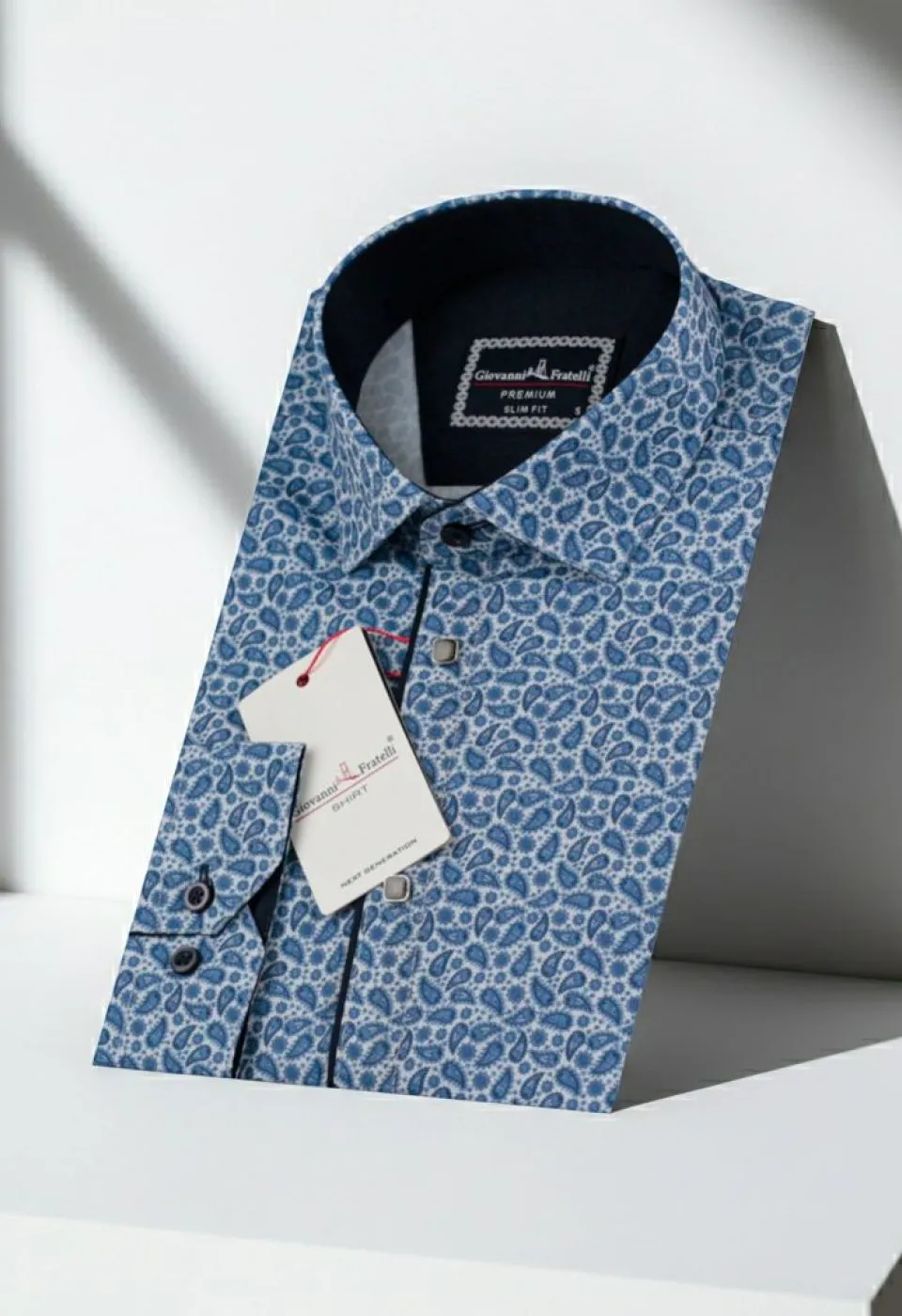 Slim Fit Uzun Kol Desenli Dijital Baskılı Erkek Gömlek 3GMK316115009
