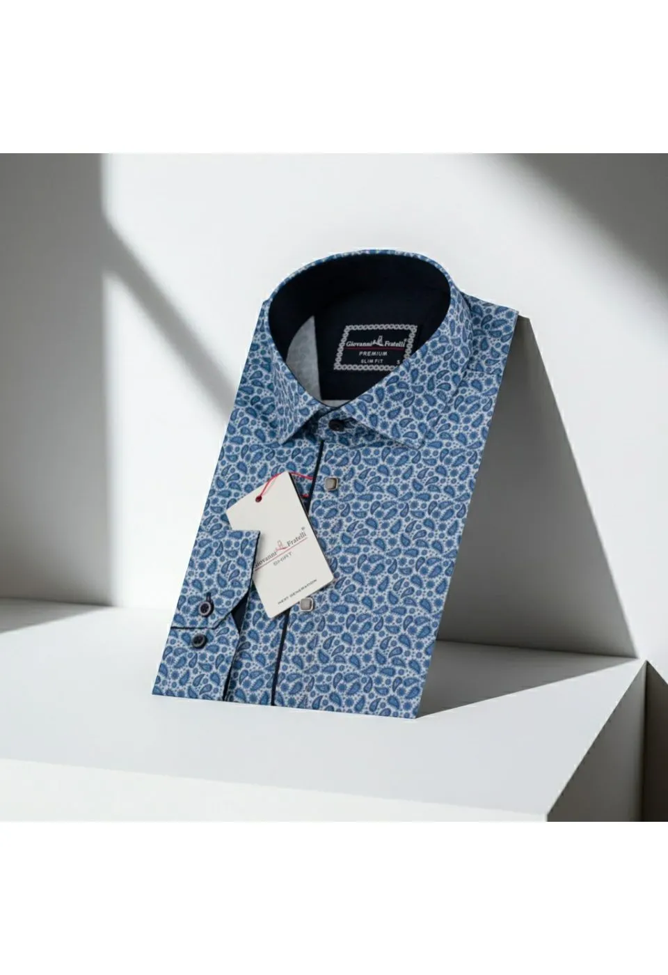 Slim Fit Uzun Kol Desenli Dijital Baskılı Erkek Gömlek 3GMK316115009 - Giovanni Fratelli