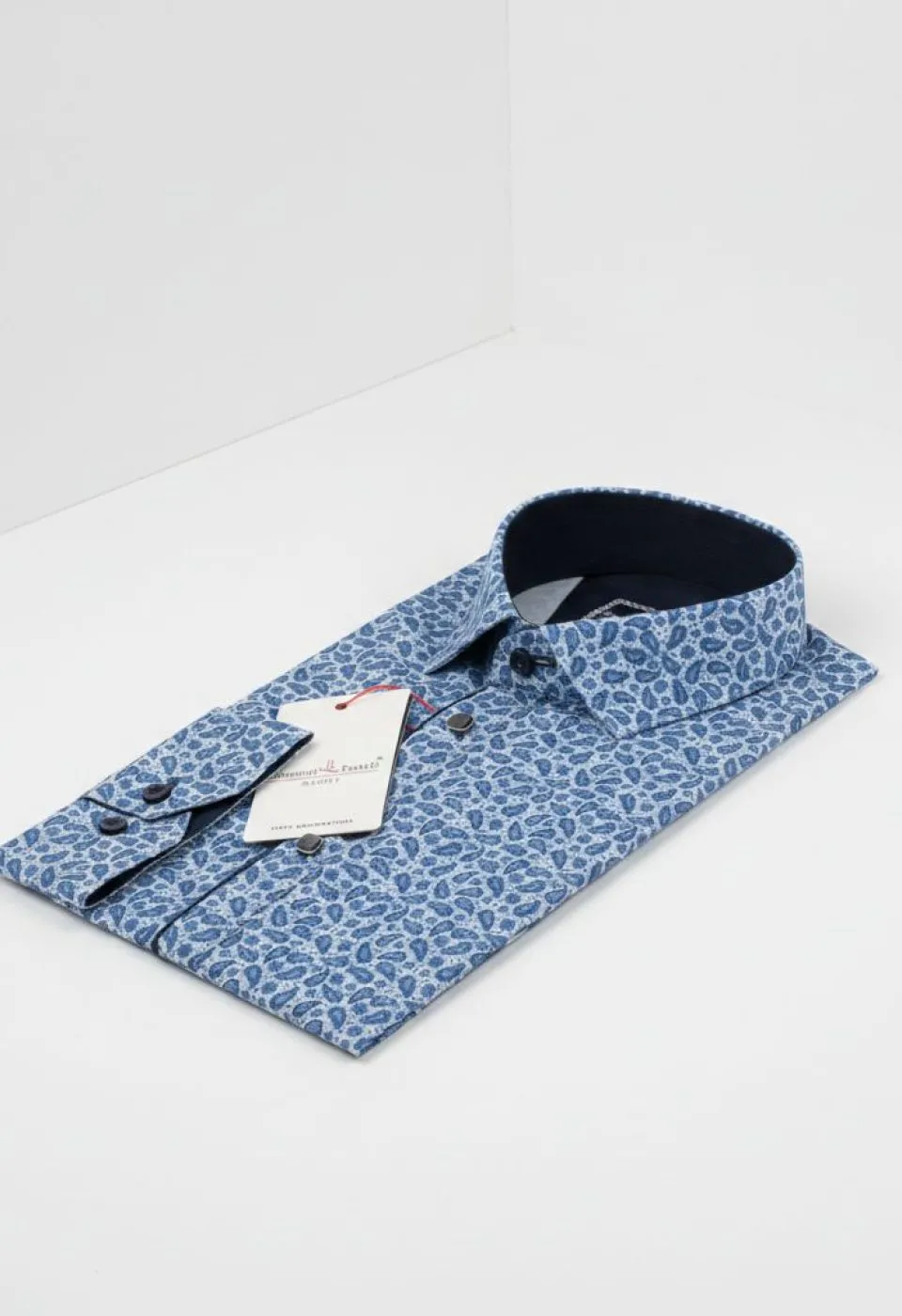 Slim Fit Uzun Kol Desenli Dijital Baskılı Erkek Gömlek 3GMK316115009