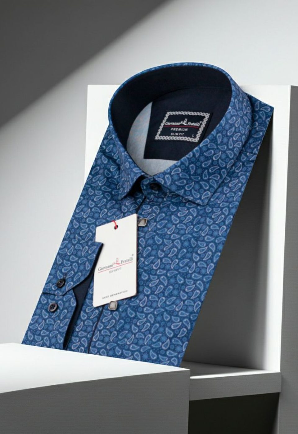 6115 CR DIGITAL 010 Slim Fit Uzun Kol Desenli Dijital Baskılı Erkek Gömlek 3GMK316115010 - Giovanni Fratelli