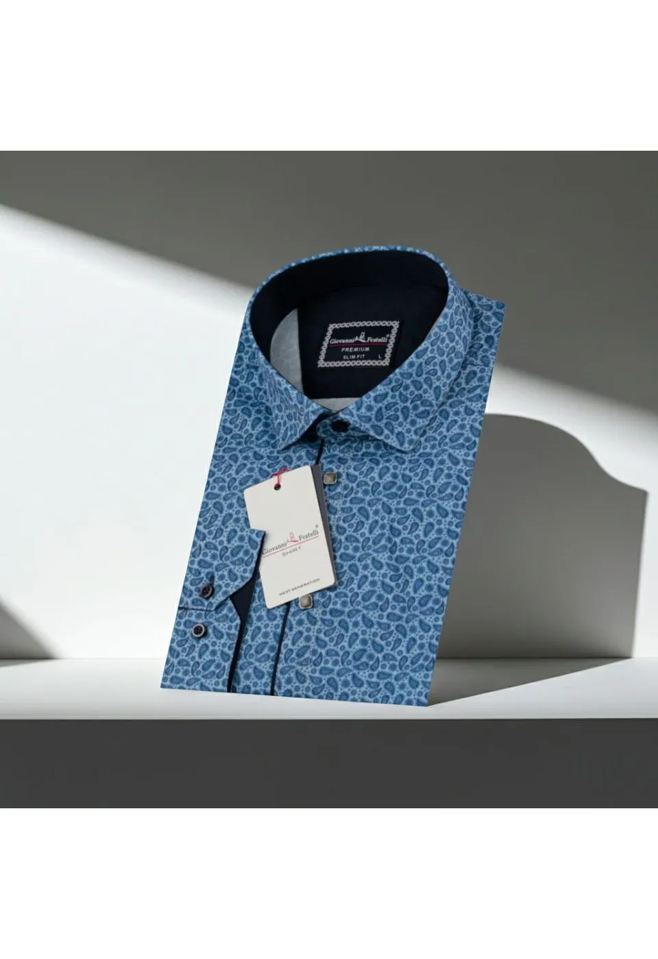 Slim Fit Uzun Kol Desenli Dijital Baskılı Erkek Gömlek 3GMK316115012 - Giovanni Fratelli