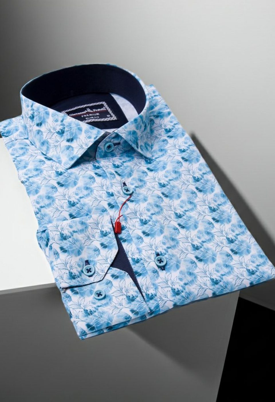 Slim Fit Uzun Kol Desenli Dijital Baskılı Erkek Gömlek 3GMK316118001