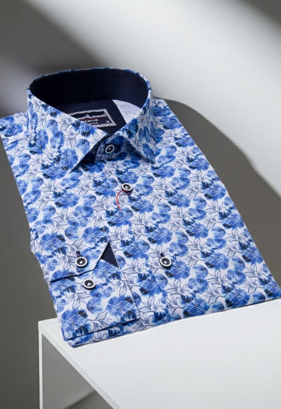 Slim Fit Uzun Kol Desenli Dijital Baskılı Erkek Gömlek 3GMK316118004