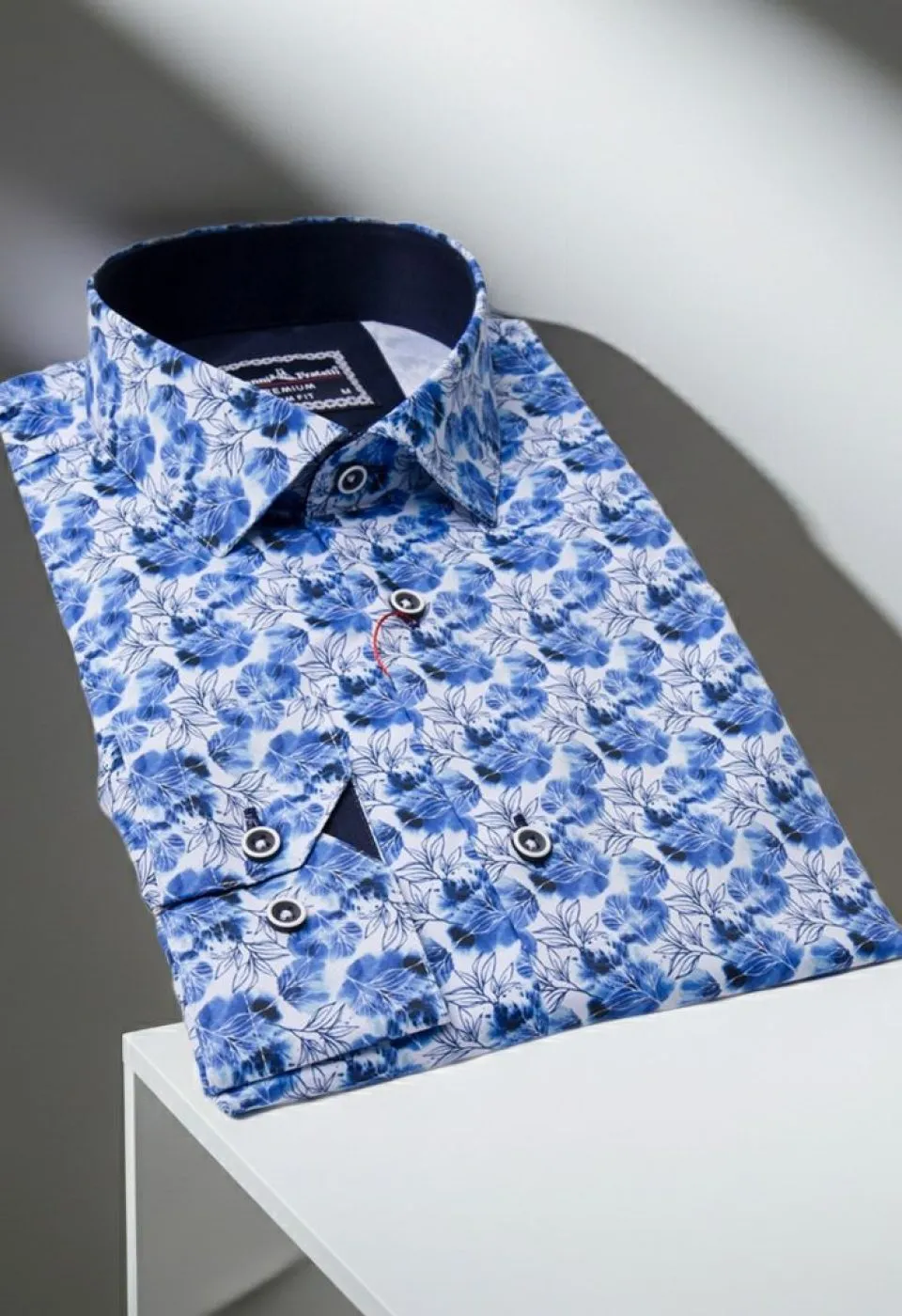 Slim Fit Uzun Kol Desenli Dijital Baskılı Erkek Gömlek 3GMK316118004
