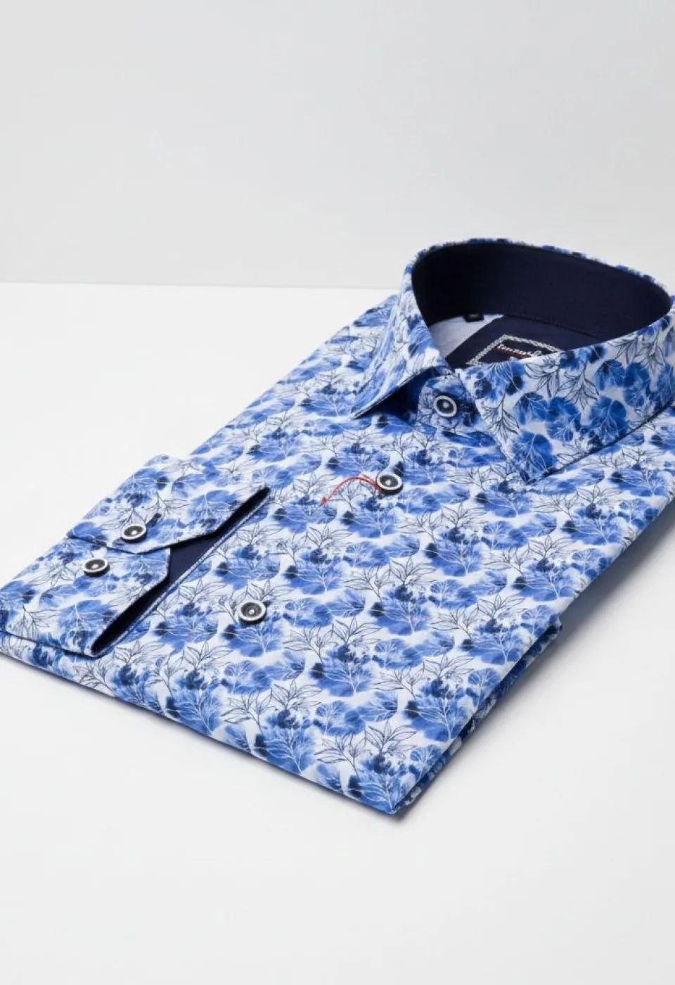 Slim Fit Uzun Kol Desenli Dijital Baskılı Erkek Gömlek 3GMK316118004