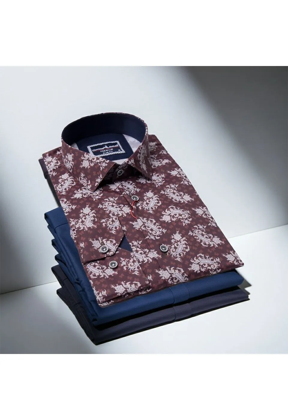 Slim Fit Uzun Kol Desenli Dijital Baskılı Erkek Gömlek 3GMK316118006 - Giovanni Fratelli