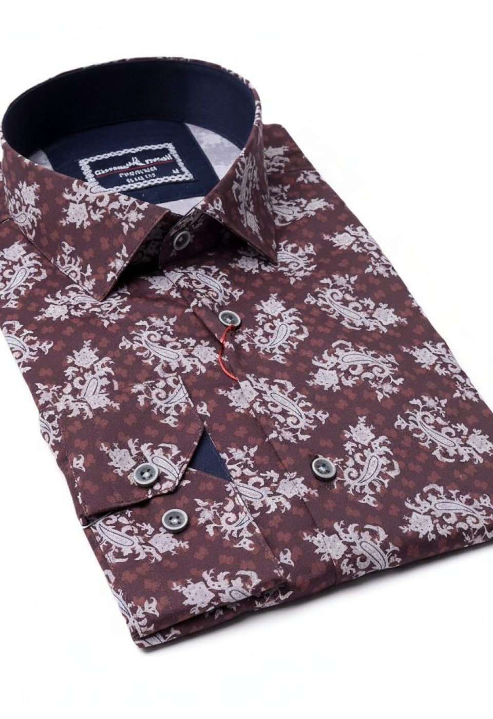 Slim Fit Uzun Kol Desenli Dijital Baskılı Erkek Gömlek 3GMK316118006