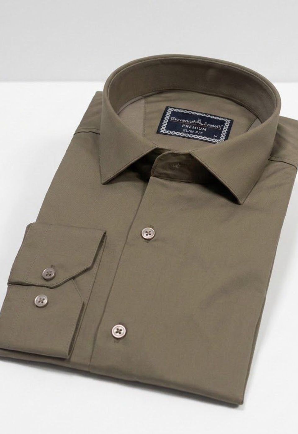 Slim Fit Uzun Kol Düz Renk Saten Erkek Gömlek 3GMK327091051 - Giovanni Fratelli