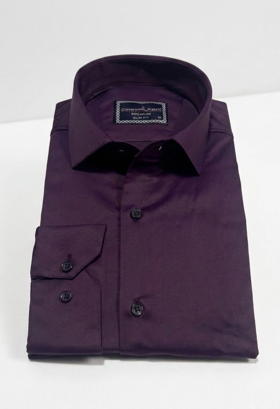 7091 CR SATIN 053 Slim Fit Uzun Kol Düz Renk Saten Erkek Gömlek 3GMK327091053 - Giovanni Fratelli
