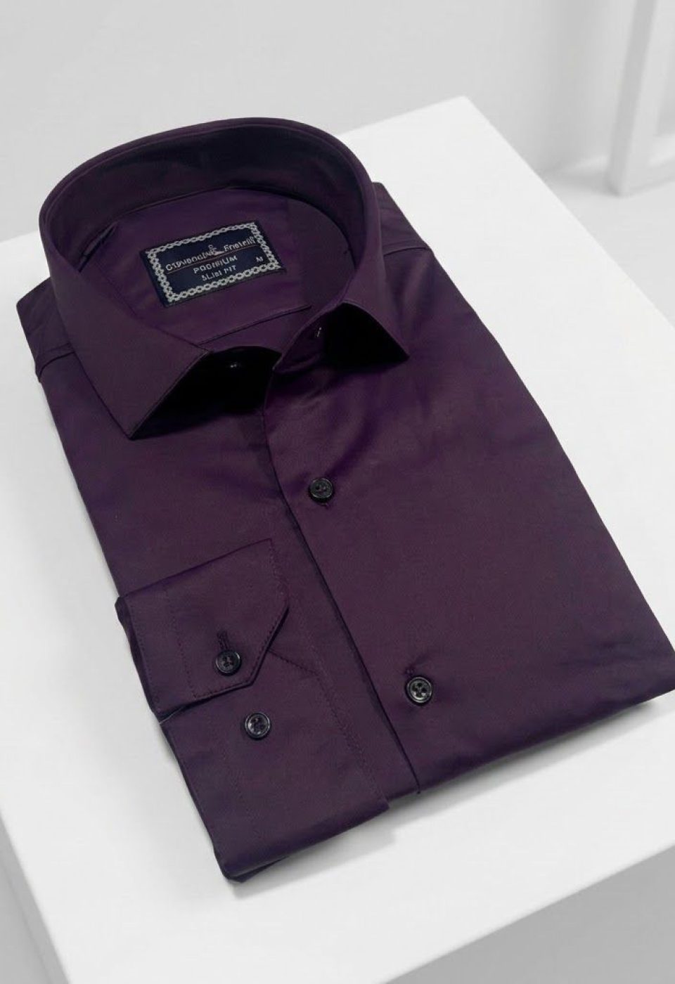 7091 CR SATIN 053 Slim Fit Uzun Kol Düz Renk Saten Erkek Gömlek 3GMK327091053 - Giovanni Fratelli