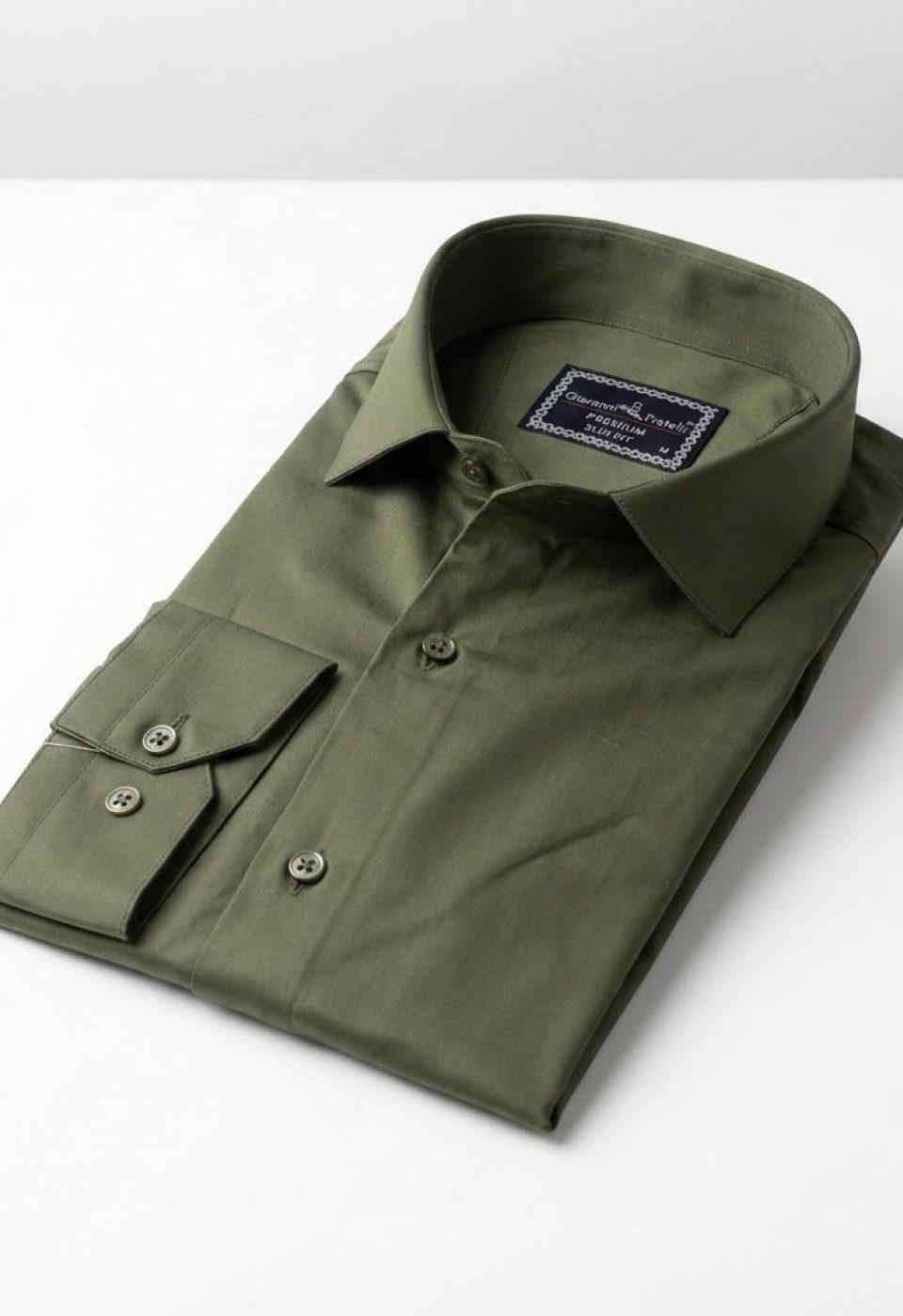 7091 CR SATIN 055 Slim Fit Uzun Kol Düz Renk Saten Erkek Gömlek 3GMK327091055 - Giovanni Fratelli