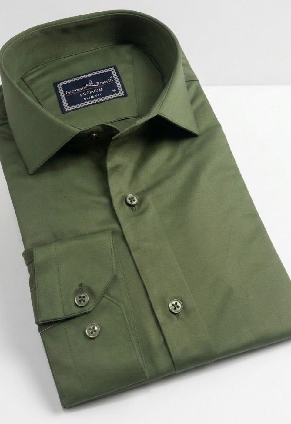 7091 CR SATIN 055 Slim Fit Uzun Kol Düz Renk Saten Erkek Gömlek 3GMK327091055 - Giovanni Fratelli