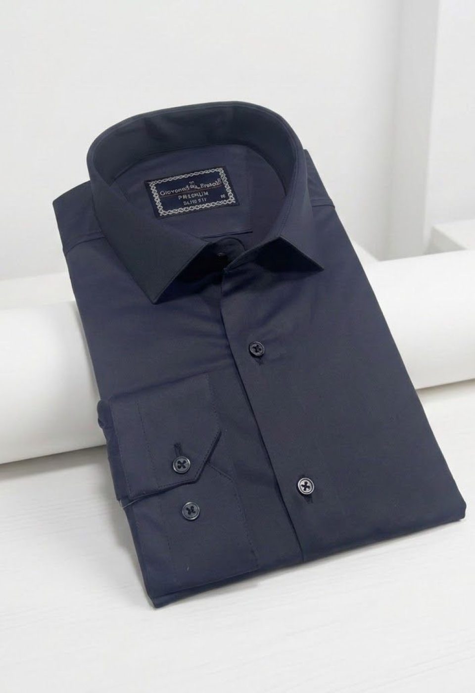 7091 CR SATIN 057 Slim Fit Uzun Kol Düz Renk Saten Erkek Gömlek 3GMK327091057 - Giovanni Fratelli