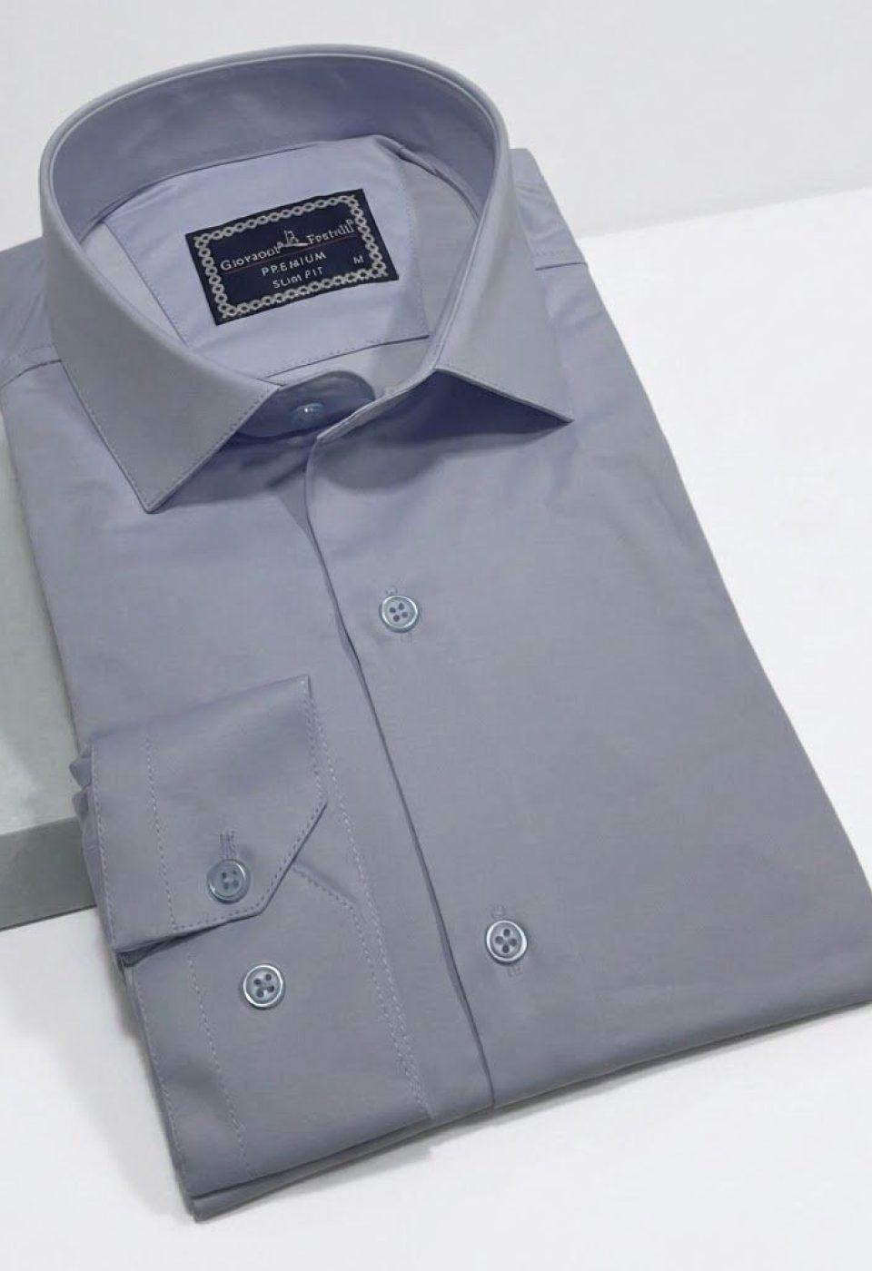 7091 CR SATIN 058 Slim Fit Uzun Kol Düz Renk Saten Erkek Gömlek 3GMK327091058 - Giovanni Fratelli