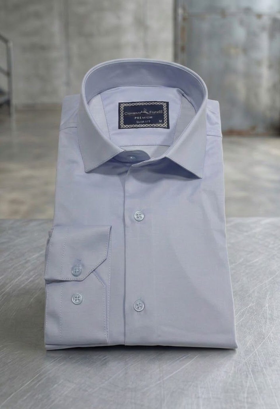 7091 CR SATIN 058 Slim Fit Uzun Kol Düz Renk Saten Erkek Gömlek 3GMK327091058 - Giovanni Fratelli
