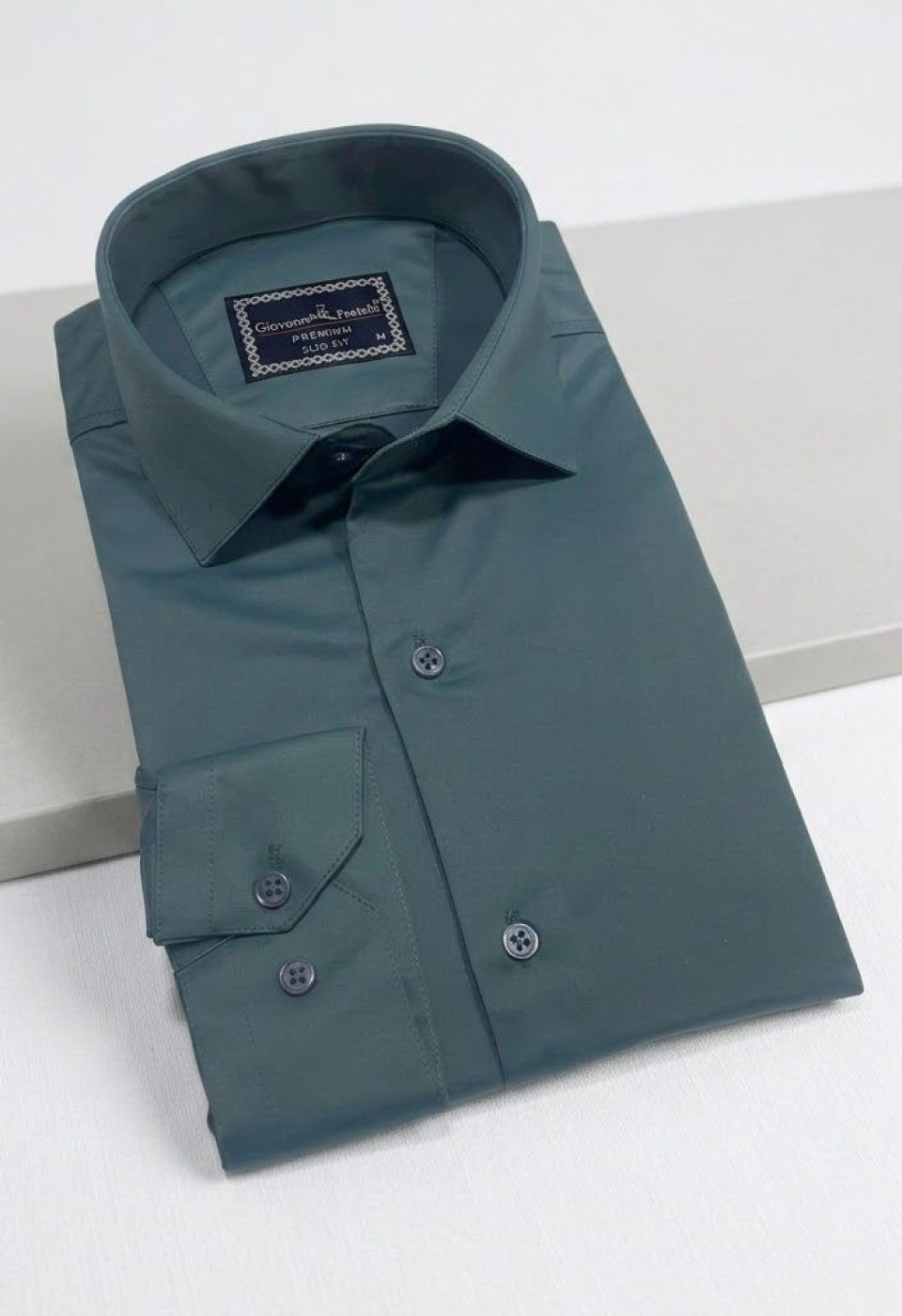 Slim Fit Uzun Kol Düz Renk Saten Erkek Gömlek 3GMK327091059 - Giovanni Fratelli