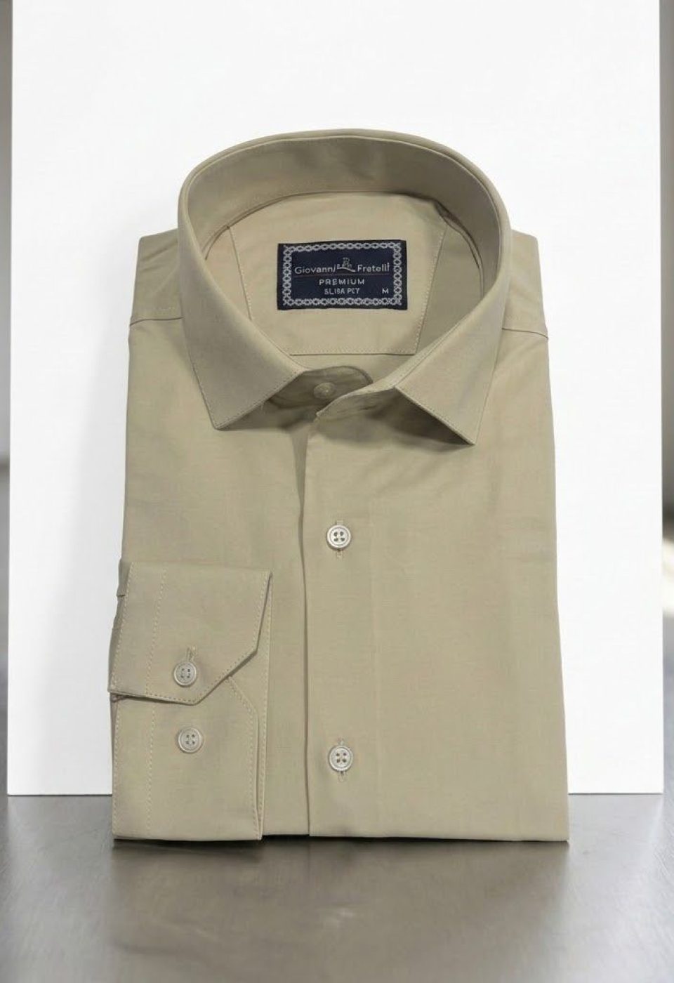 7091 CR SATIN 060 Slim Fit Uzun Kol Düz Renk Saten Erkek Gömlek 3GMK327091060 - Giovanni Fratelli