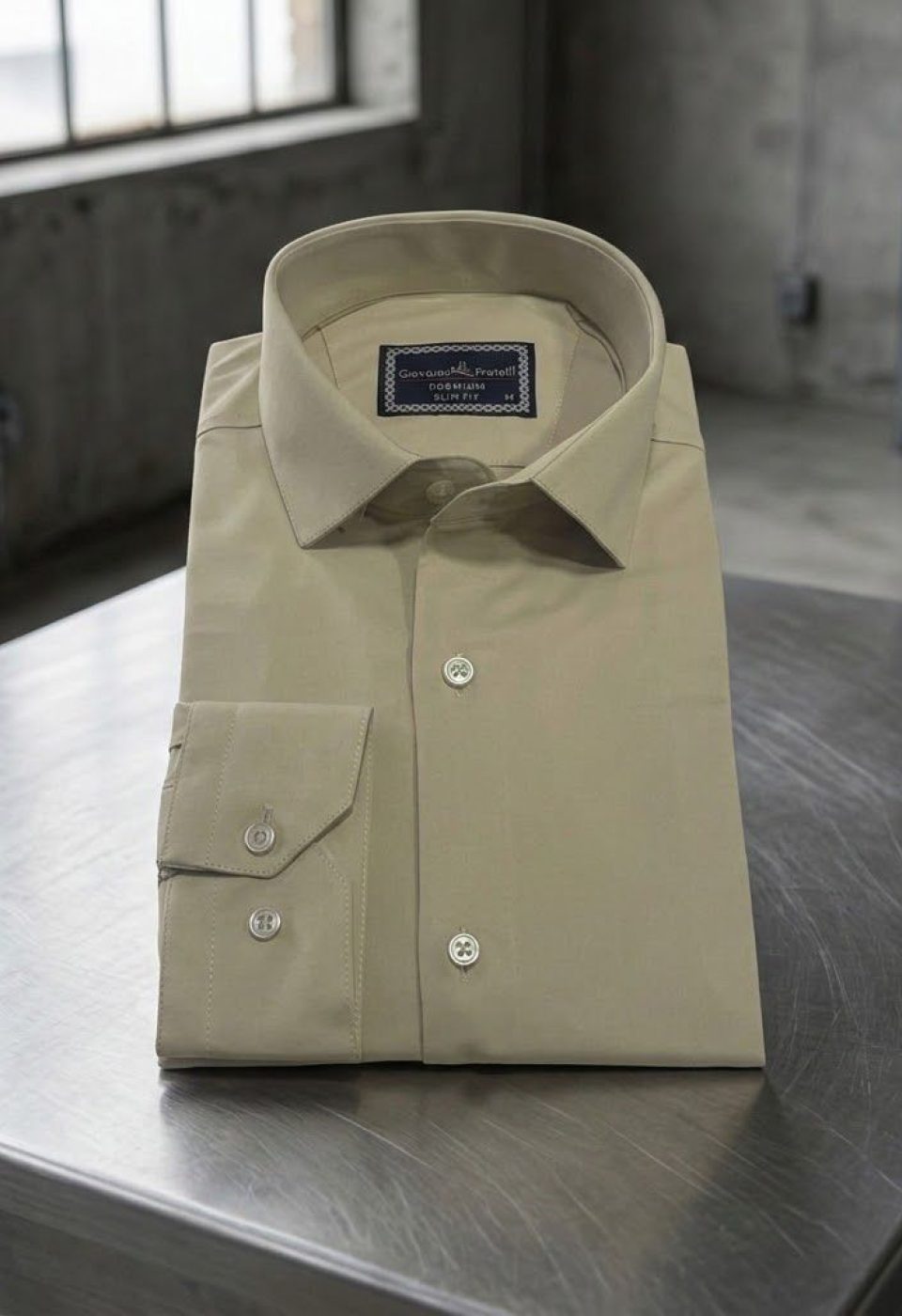 7091 CR SATIN 060 Slim Fit Uzun Kol Düz Renk Saten Erkek Gömlek 3GMK327091060 - Giovanni Fratelli