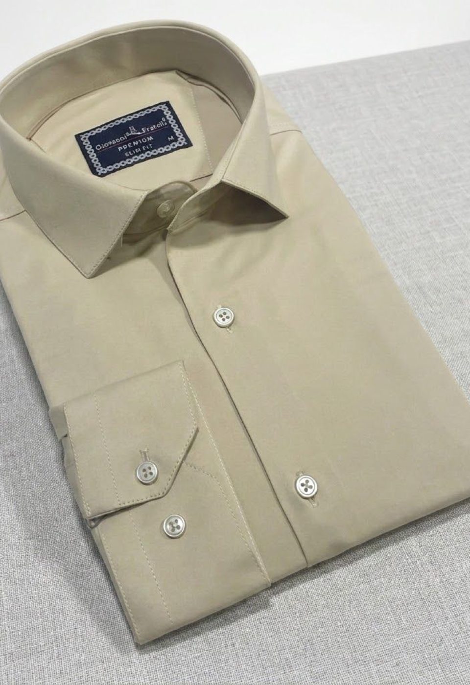 7091 CR SATIN 060 Slim Fit Uzun Kol Düz Renk Saten Erkek Gömlek 3GMK327091060 - Giovanni Fratelli