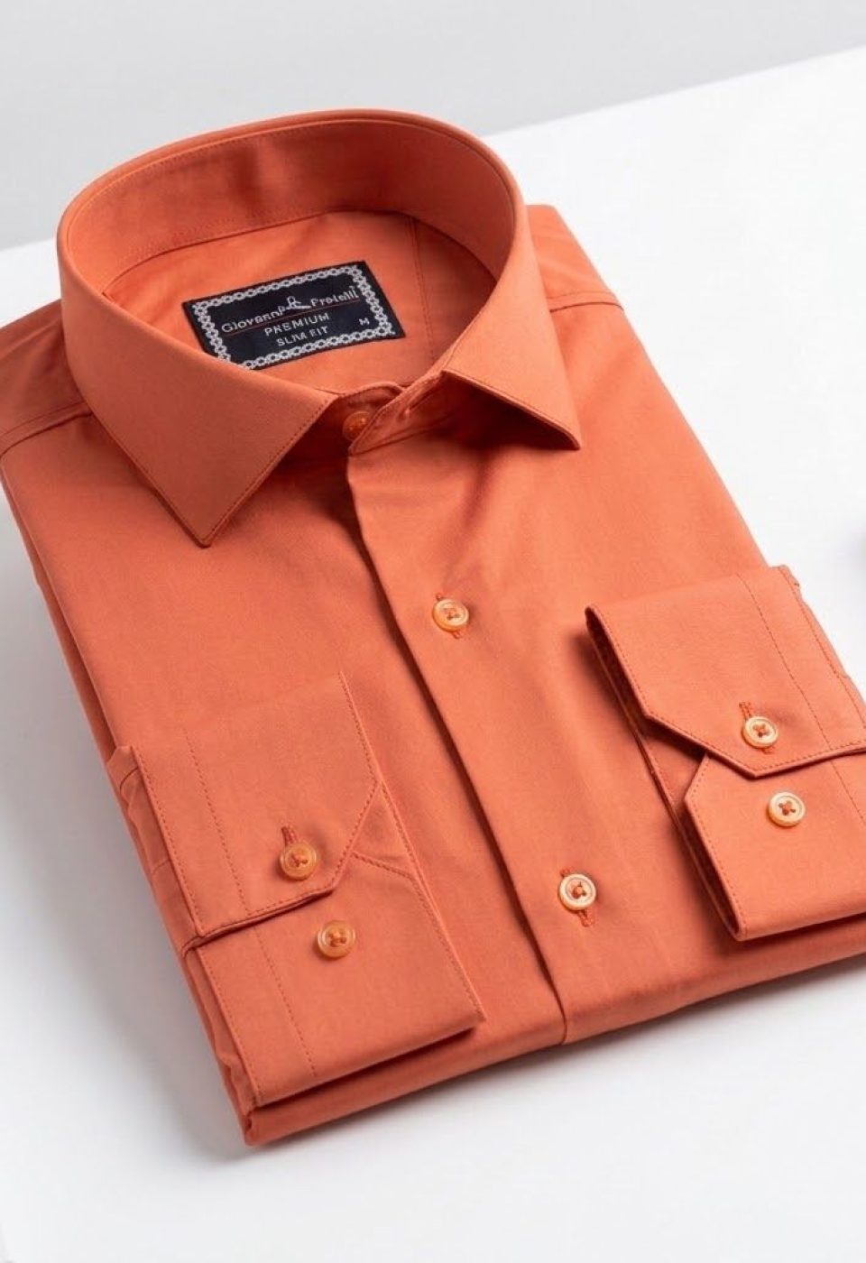 Slim Fit Uzun Kol Düz Renk Saten Erkek Gömlek 3GMK327091061 - Giovanni Fratelli