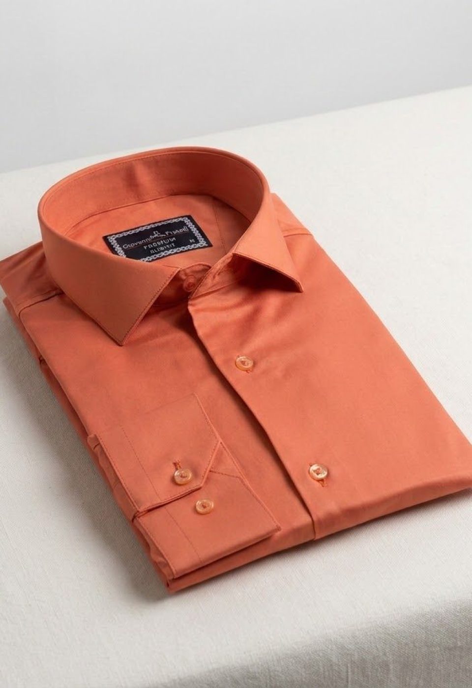 Slim Fit Uzun Kol Düz Renk Saten Erkek Gömlek 3GMK327091061 - Giovanni Fratelli