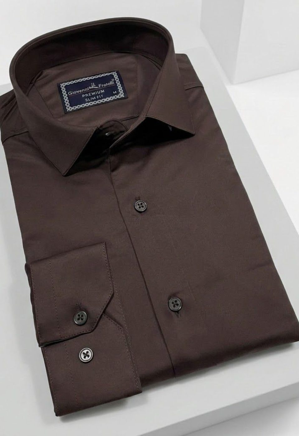 Slim Fit Uzun Kol Düz Renk Saten Erkek Gömlek 3GMK327091063 - Giovanni Fratelli