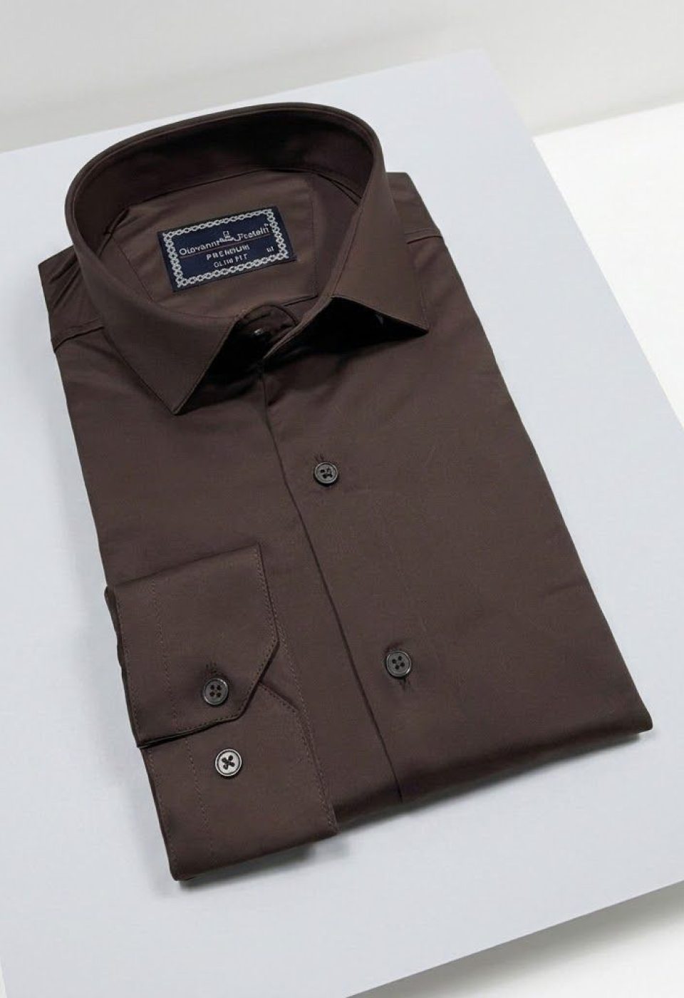 Slim Fit Uzun Kol Düz Renk Saten Erkek Gömlek 3GMK327091063 - Giovanni Fratelli