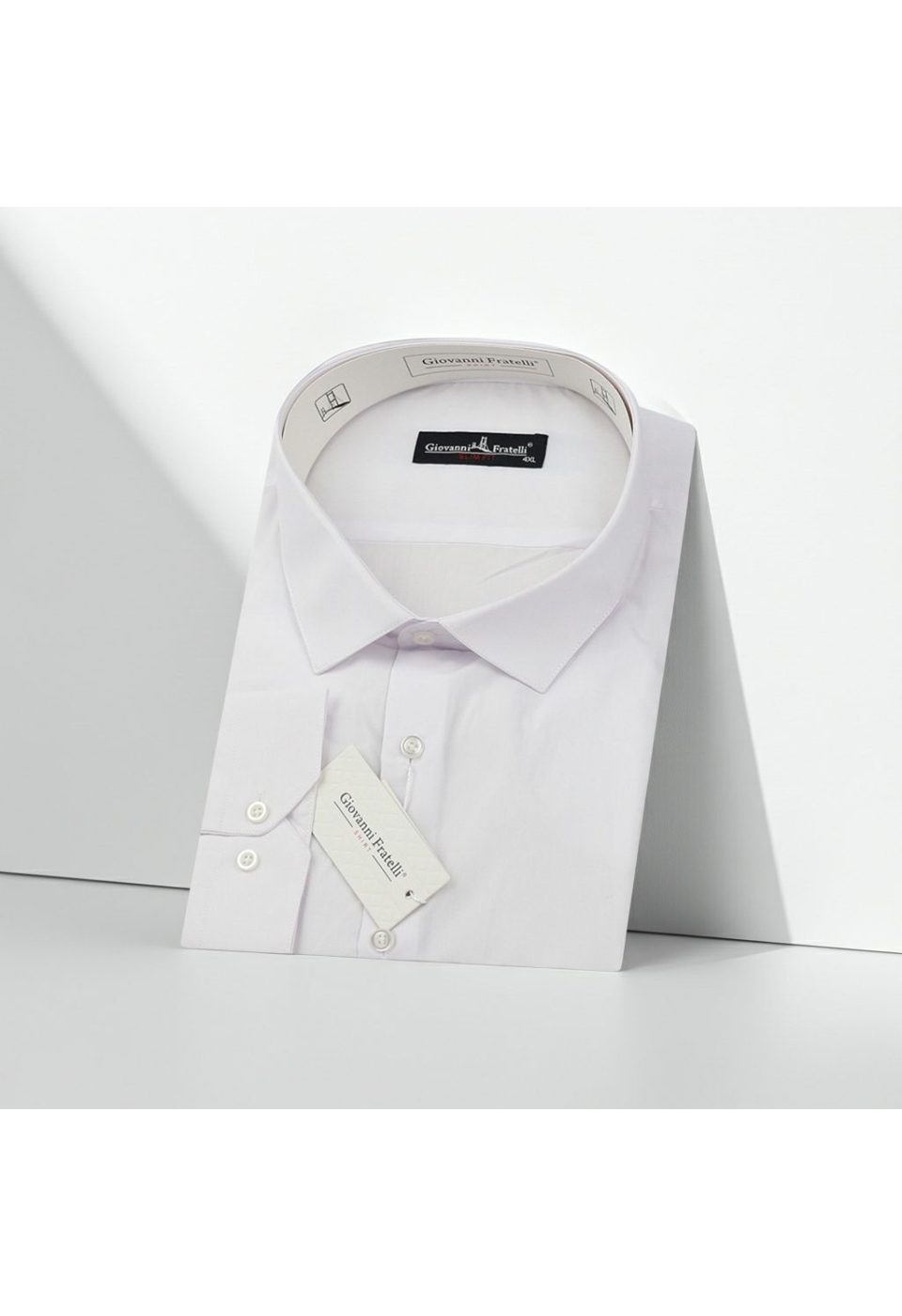 0300 BT CR BYZ Beyaz Büyük Beden Slim Fit Uzun Kol Düz Renk Erkek Gömlek 4GMK310408BYZ - Giovanni Fratelli