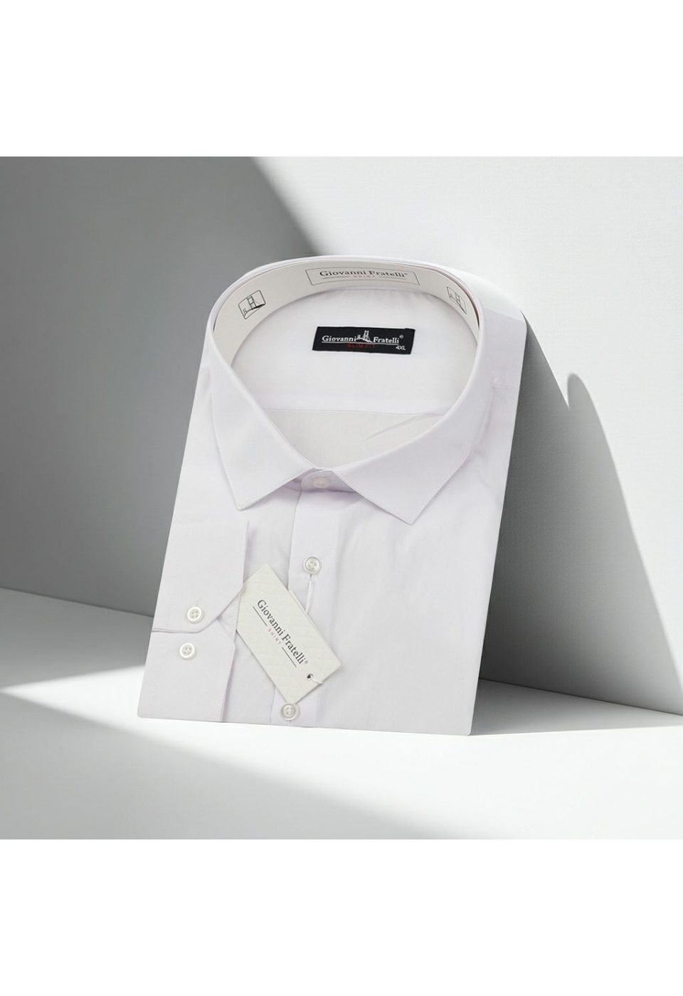 0300 BT CR BYZ Beyaz Büyük Beden Slim Fit Uzun Kol Düz Renk Erkek Gömlek 4GMK310408BYZ - Giovanni Fratelli