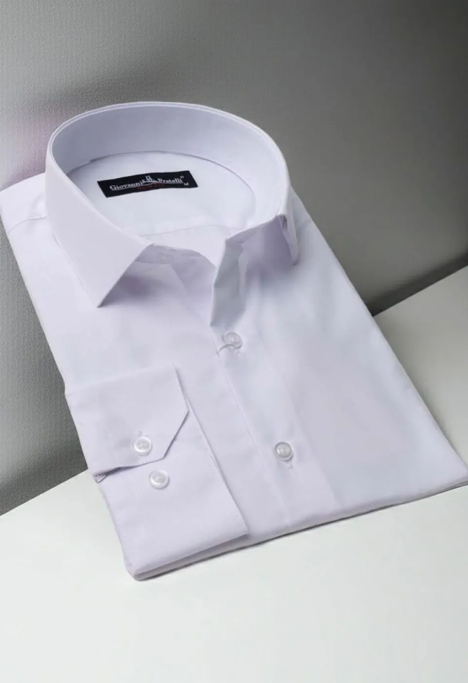 Slim Fit Uzun Kol Düz Renk Erkek Gömlek 3GMK310408BYZ - Giovanni Fratelli