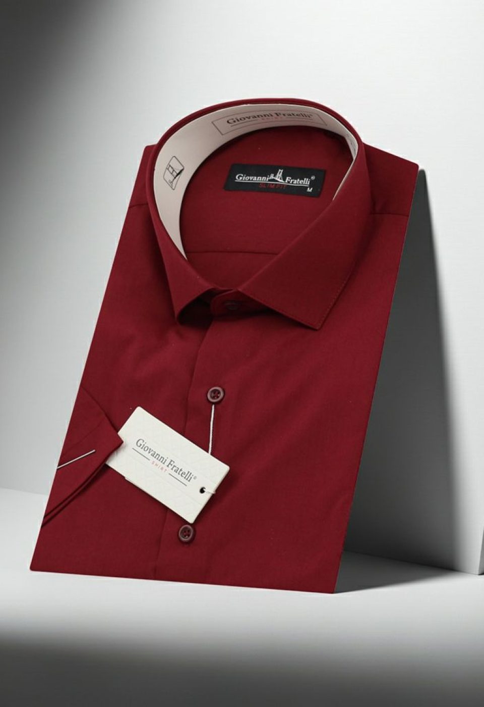 Slim Fit Kısa Kol Düz Renk Erkek Gömlek 3GMK320408002