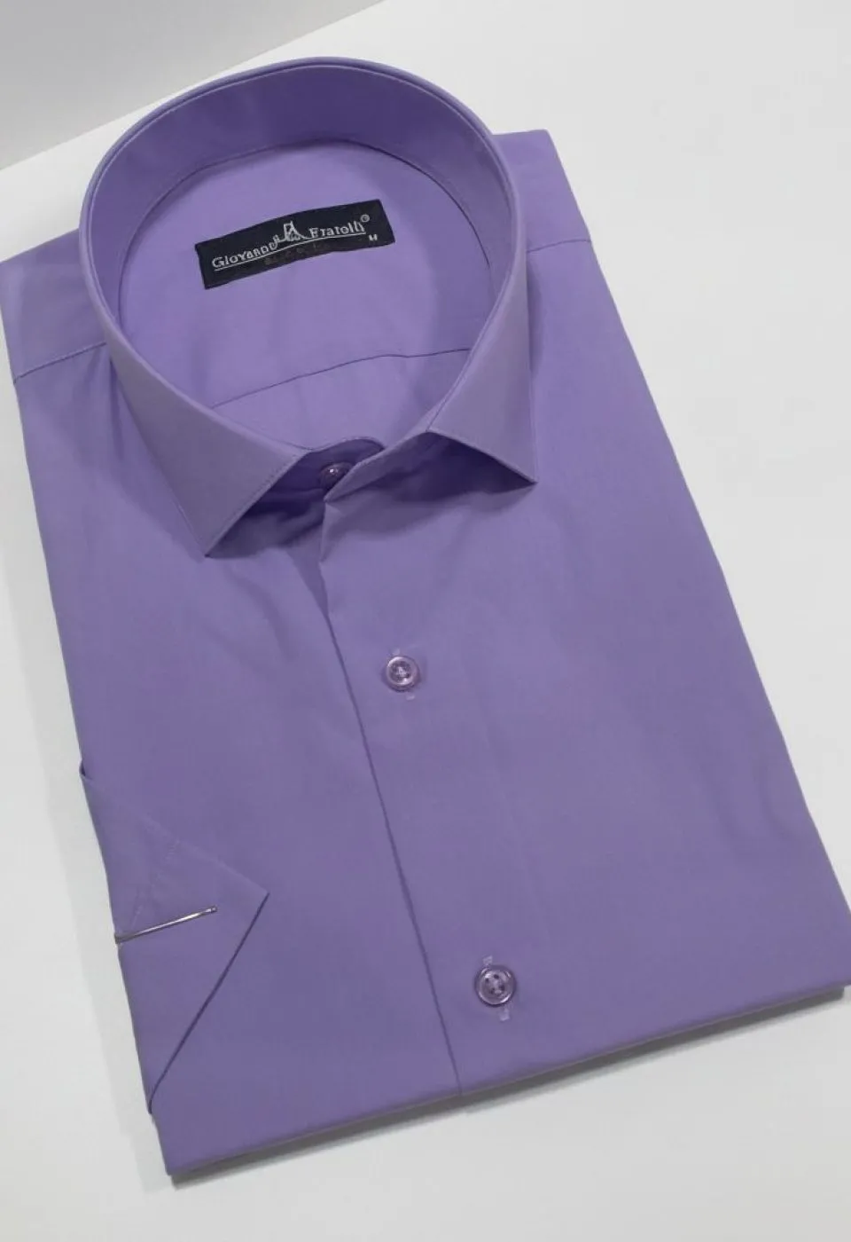 Slim Fit Kısa Kol Düz Renk Erkek Gömlek 3GMK320408037