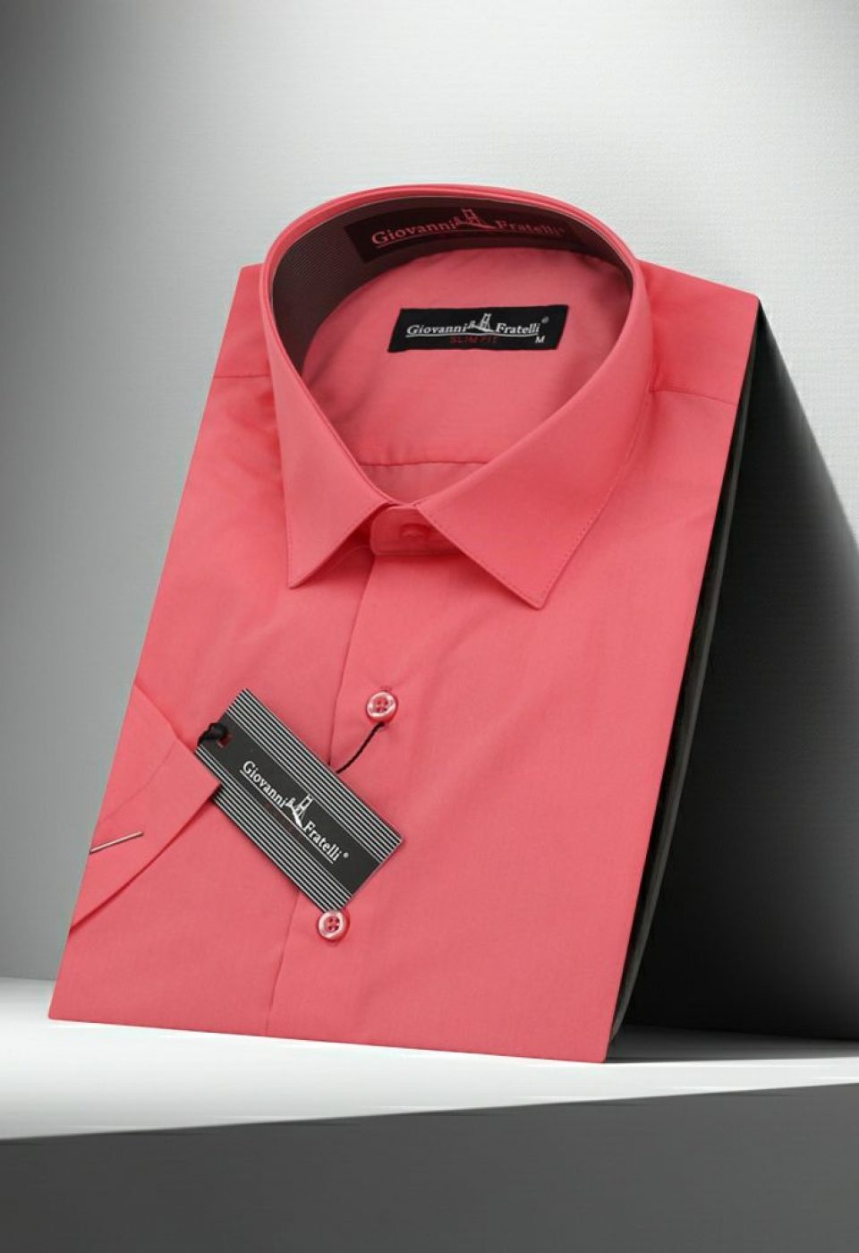 Slim Fit Kısa Kol Düz Renk Erkek Gömlek 3GMK320408052